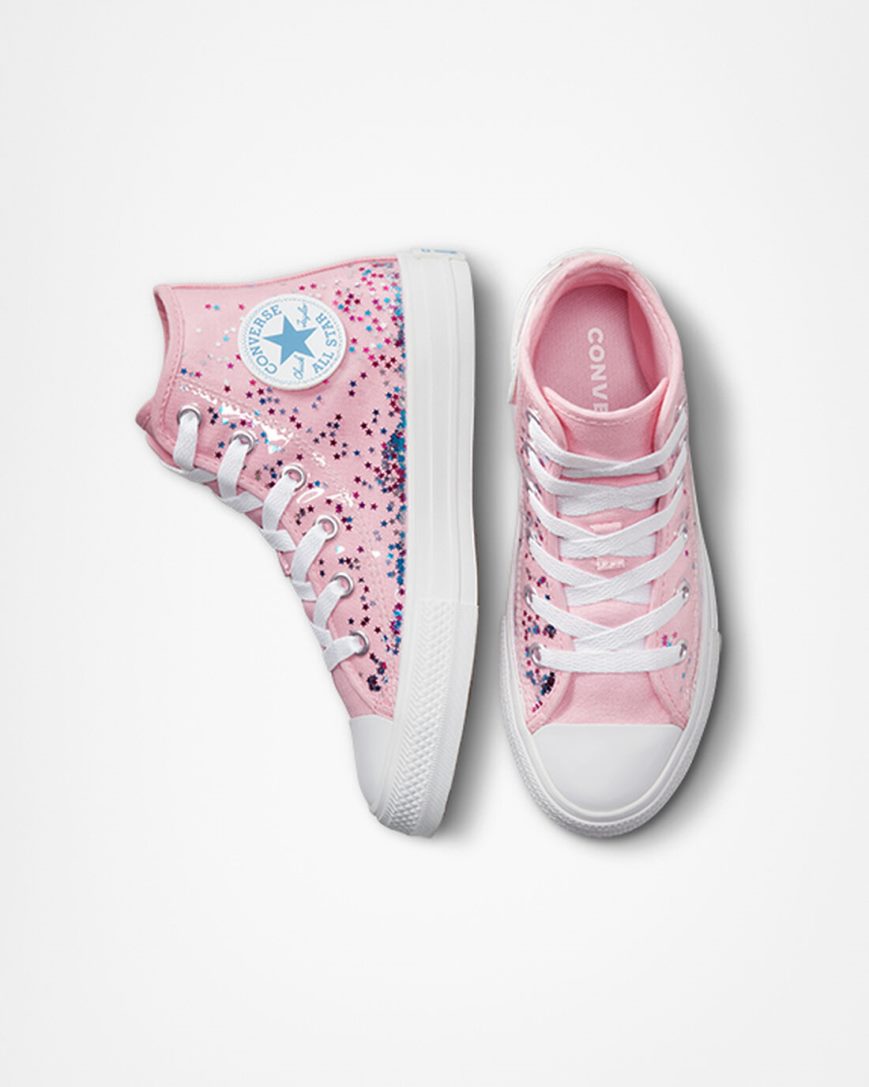 Dívčí Boty Vysoké Converse Chuck Taylor All Star Encapsulated Glitter Oranžové Růžové Blankyt | CZ HEPC37